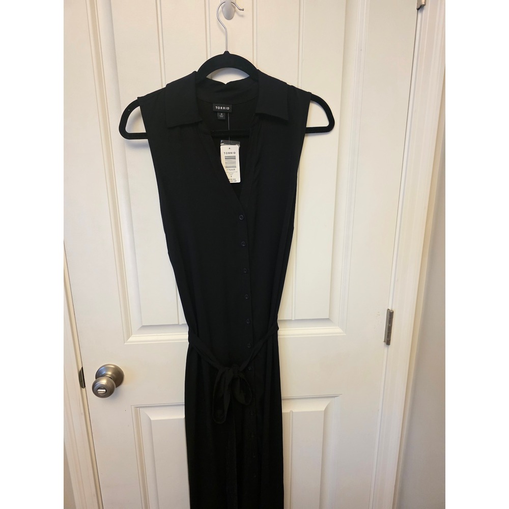 Torrid Black Button Down Maxi Dress Size O
